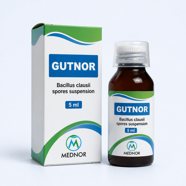 Gutnor Bacillus clausii spores suspension 5 ml MEDNOR product pack