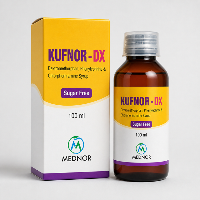 Kufnor-DX sugar-free syrup 100 ml MEDNOR product pack